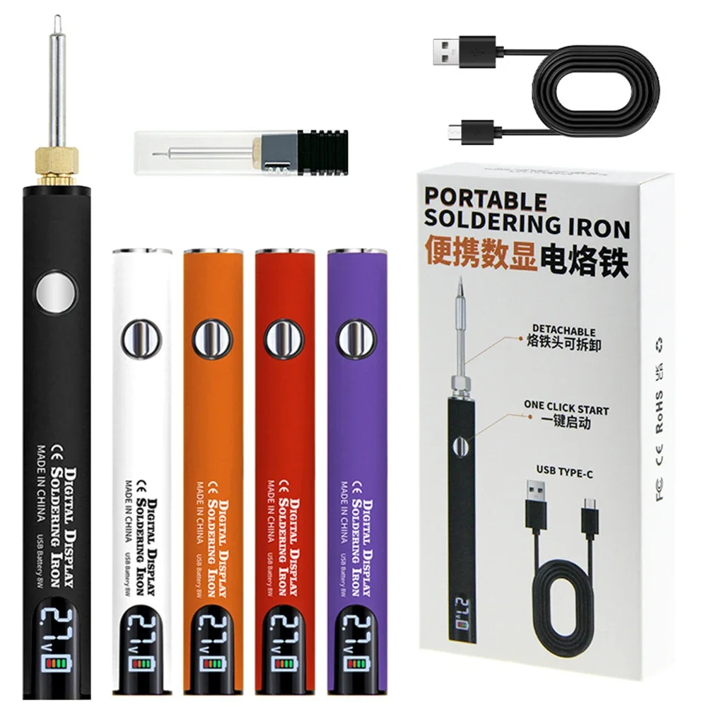 Flux Pen Electronics - 510 ชุดหัวแร้งอัจฉริยะปรับแรงดันไฟฟ้า USB ขับเคลื่อนที่สมบูรณ์แบบสําหรับผู้ที่ชื่นชอบอุปกรณ์อิเล็กทรอนิกส์และงาน DIY