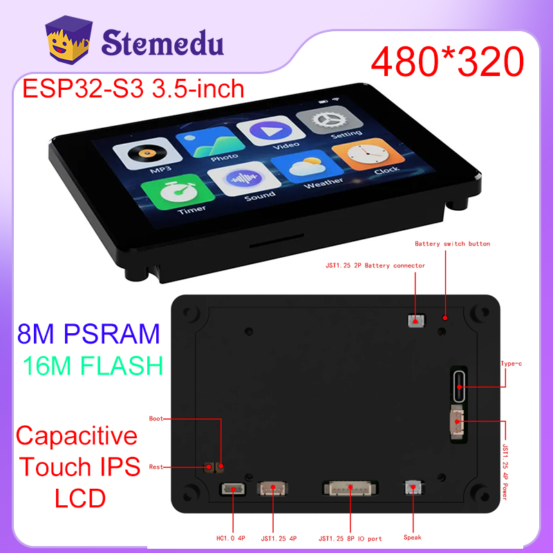 Arduino Diy Electronics - มินิ ESP32-S3 3.5นิ้วโมดูลหน้าจอสัมผัส capacitive IPS 8M