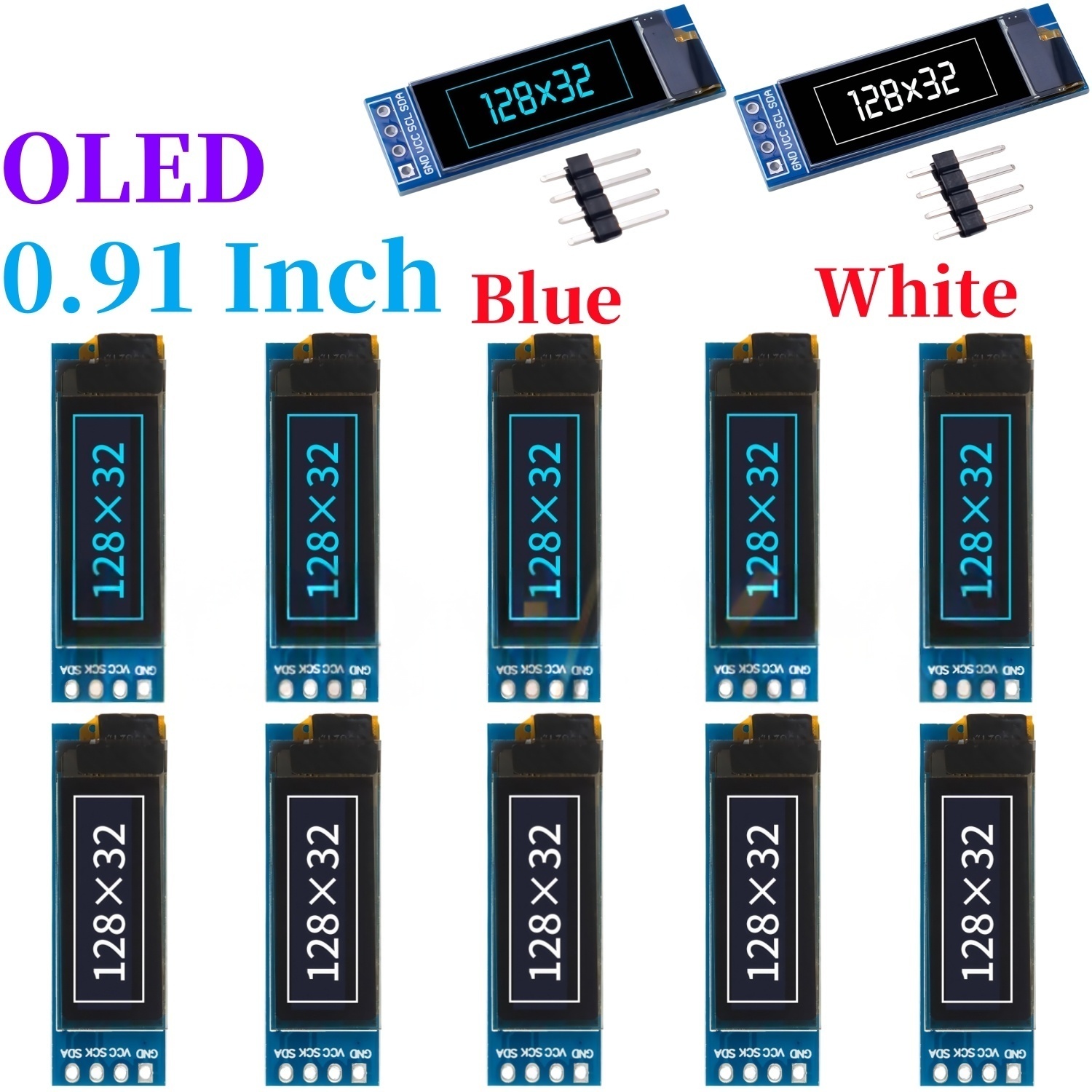 Arduino Diy Electronics - XZG 1-20PCS 0.91 นิ้ว 128x32 IIC