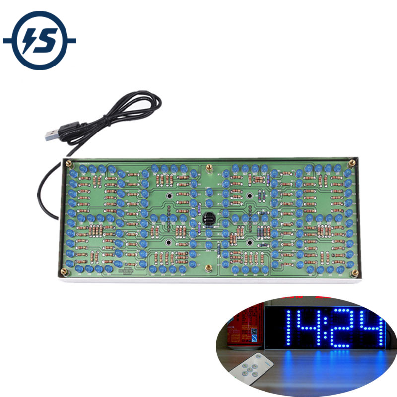 Diy Electronics India - ECL-132 ชุด DIY สีฟ้านาฬิกาหน้าจอชุดอิเล็กทรอนิกส์ Patch รีโมทคอนโทรล