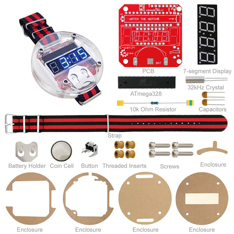 ชิปเดี่ยว LED ชุดนาฬิกา DIY Bi - Arduino Diy Electronics บทวิจารณ์และราคา